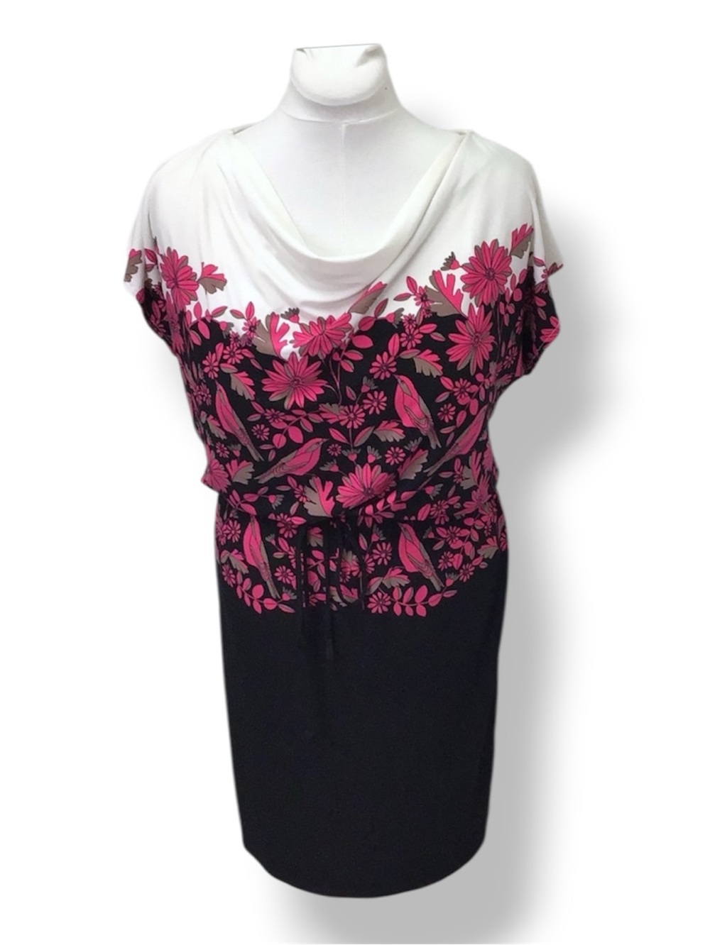 London Times Women’s Sleeveless Drape Neck A-Line Dress, size 10